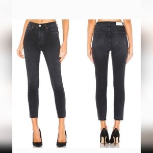 New- Re/Done Black High Rise Ankle Crop Jeans Size 26